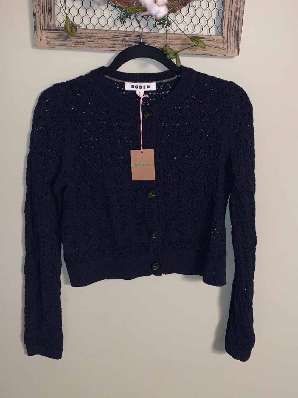 BODEN  Pointelle Cotton Cardigan